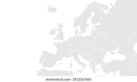 Europe map that’s perfect for travel enthusiasts and adventure bloggers. This grayscale design enhances travel-themed websites, blogs, or social media content with a modern touch.