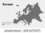 Europe Map with Rounded square Dots	
