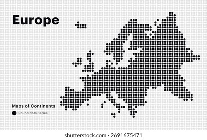 Europe Map with Rounded square Dots	