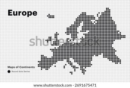 Europe Map with Rounded square Dots	