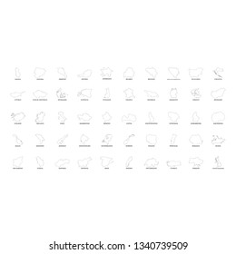 Europe map set icon vector.