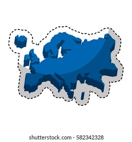 europe map silhouette icon