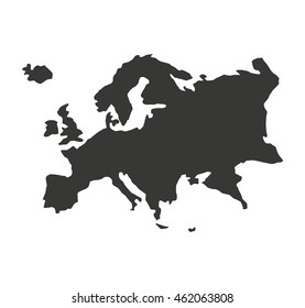 europe map silhouette icon vector illustration design