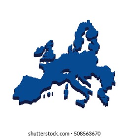europe map silhouette icon vector illustration design