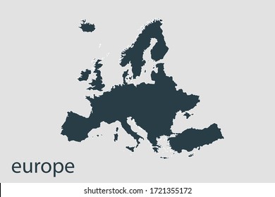 europe map vector, Abstract design vector illustration Eps 10. Navy color.High Detailed on white background.