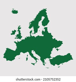 europe map vector, Abstract design vector illustration Eps 10. Green color palette color. High Detailed on white background.