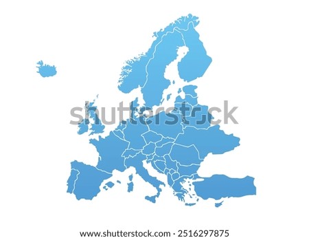 Europe Map. Vector colored map of Europe.
