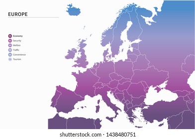 Europe map. vector map of europe countries