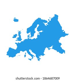 Europe map vector country border. European map eu silhouette continent illustration