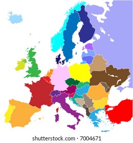 europe map vector (country border)