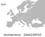 Europe map vector with country borders after world war 1 (treaty of versailles 1919)