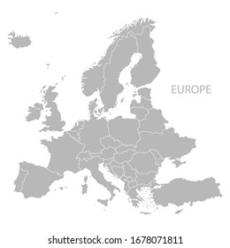 Europe map vector with country borders