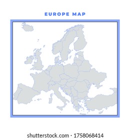 Europe map vector with country borders on white background. EPS 10