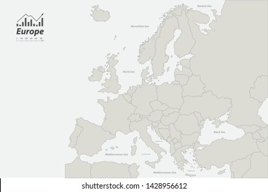 Europe map. Vector Map of European Countries.