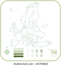 Europe map, Vector illustration. 
