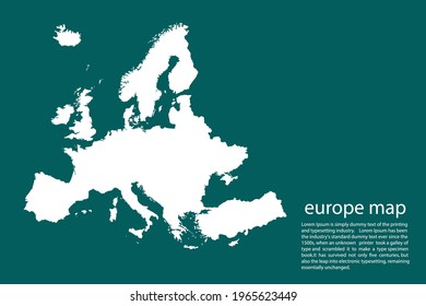 europe map vector, isolated on Green  background