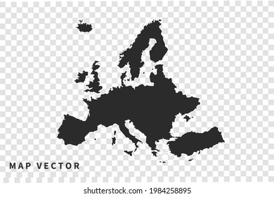 europe map vector, isolated on transparent background