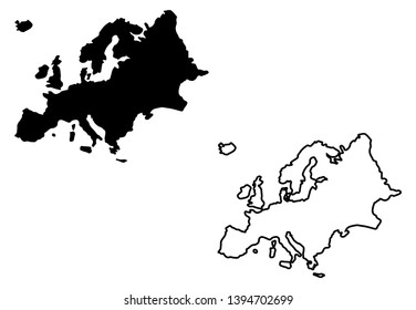 Europe map vector and Europe map outline