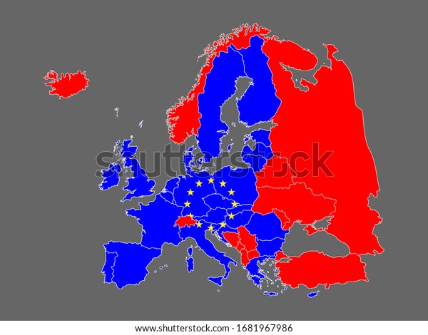 European Map No Names Vektor Stok Europe Map Without Names Countries Tanpa Royalti 1681967986 Shutterstock