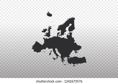 Europe Map- World Map International vector template isolated on transparent background - Vector illustration eps 10
