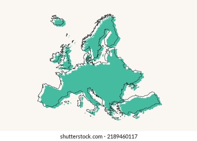 Europe Map - World map International vector template with black and green geometric shapes and lines style isolated on white background for design, infographic - Vector illustration eps 10