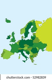 Europe map.Each country in a separate layer for easy editing.