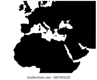 Europe, middle east and north Africa World Map emea illustration