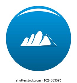 Europe mountain icon vector blue circle isolated on white background 