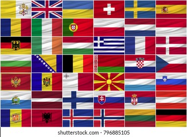 33 Country Flags Postage Stamp Collection Stock Vector (Royalty Free ...