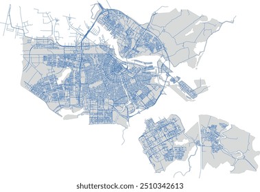 Europa Países Bajos Ámsterdam Mapa con DERTIG street