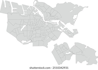 Europa Países Bajos Ámsterdam Mapa con DISTRITOS (WIJK)