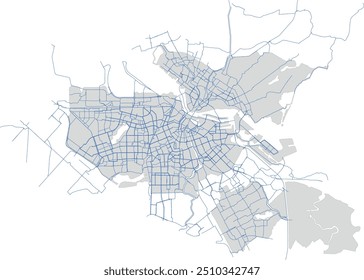 Europa Países Bajos Ámsterdam Mapa con FIETSNETTEN BICYCLE NETS