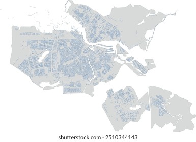 Europa Países Bajos Ámsterdam Mapa con SECCIONES DE ESTACIONAMIENTO