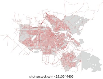 Europa Países Bajos Amsterdam Mapa con las redes Plus y las principales redes de infraestructura (PLUSHOOFDNETTEN-PLUSHEAD NETS