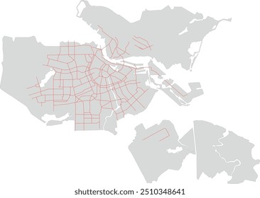 Europa Países Bajos Ámsterdam Mapa con STADSSTRAAT ciudad ​​calles