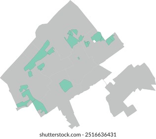Europa Países Bajos La Haya Los distritos Mapa con groenvakken-Espacios verdes