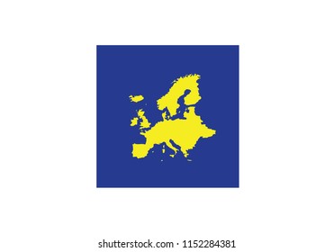 Europe outline map symbol old continent borders shape