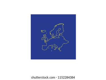 Europe outline map symbol old continent borders shape
