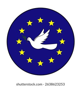 Europe peace. Flat icon. Cartoon icon.