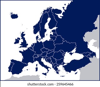 Europe Political Blank Map