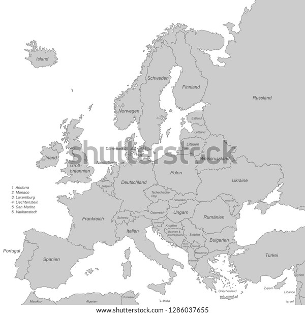 Europe Political Map Europe Stock Vector (Royalty Free) 1286037655