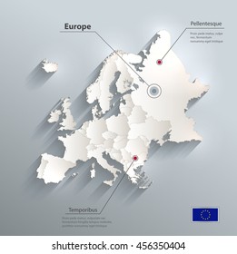Europe political map flag 3D vector individual states separate