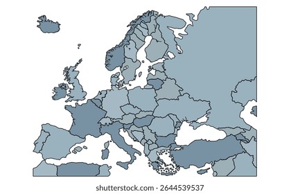 Europe political map.for website layouts, background, education, precise, customizable, Travel worldwide,earth geography, political, reports.