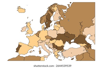Europe political map.for website layouts, background, education, precise, customizable, Travel worldwide,earth geography, political, reports.