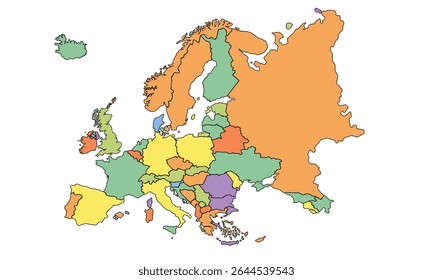 Europe political map.for website layouts, background, education, precise, customizable, Travel worldwide,earth geography, political, reports.