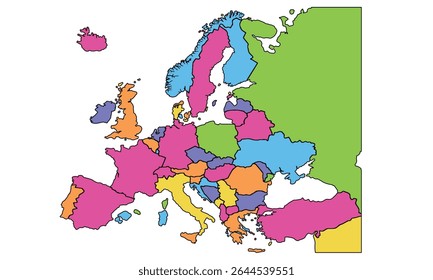 Europe political map.for website layouts, background, education, precise, customizable, Travel worldwide,earth geography, political, reports.