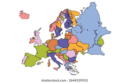 Europe political map.for website layouts, background, education, precise, customizable, Travel worldwide,earth geography, political, reports.