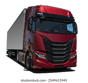 moderne rote LKW Icon Art Design