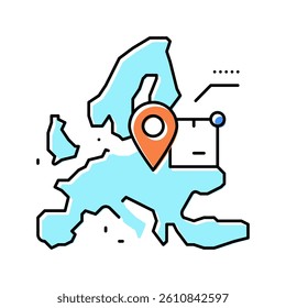europe shipment tracking color icon vector. europe shipment tracking sign. isolated symbol illustration
