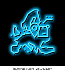 europe shipment tracking neon light sign vector. europe shipment tracking illustration
